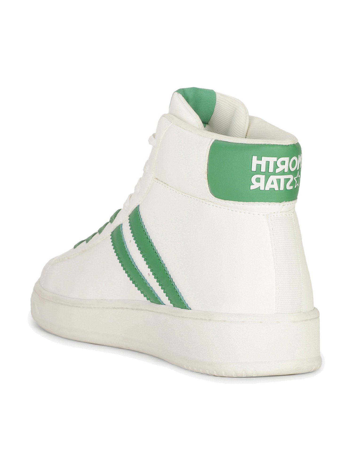 North Star by Bata Men's White Ankle High Sneakers