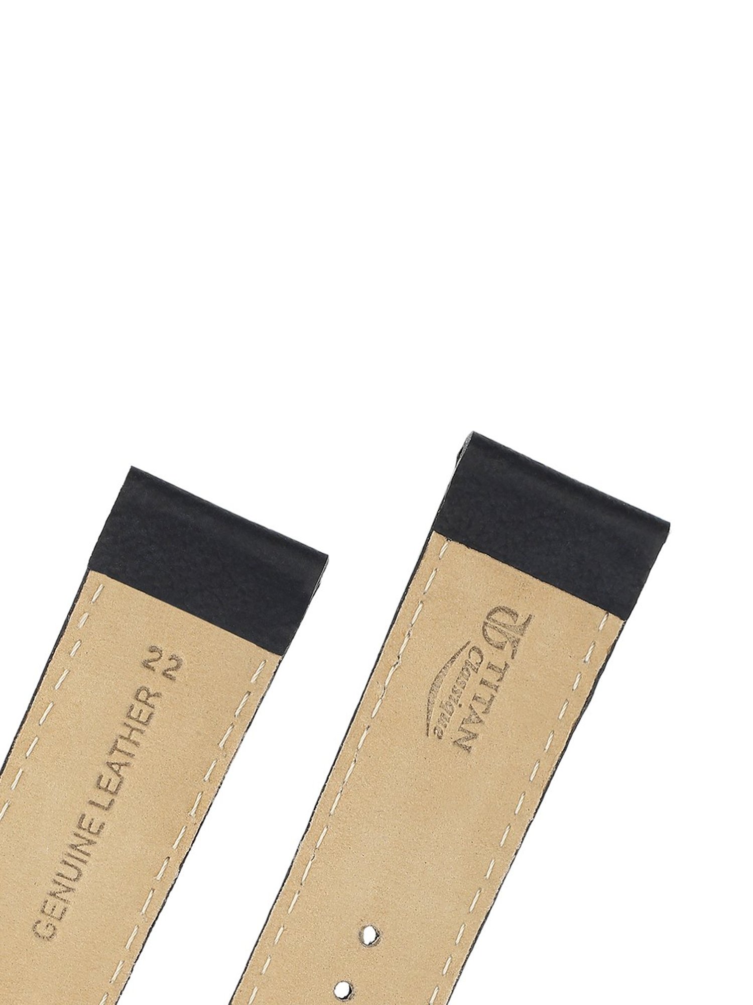 Titan 24 mm Tan Genuine Leather Strap for Men