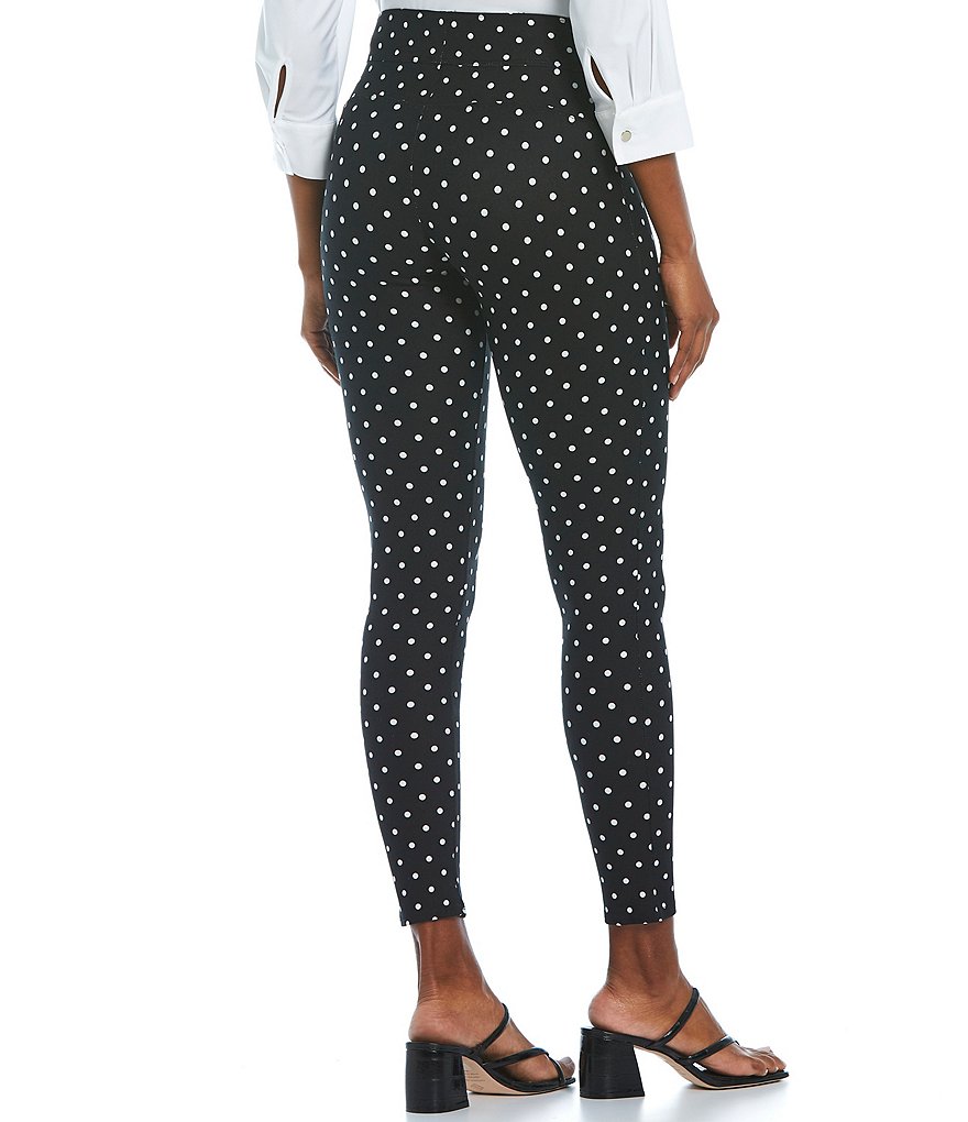 Slim Factor by Investments Polka Dot Print Classic Waist Pull-On Legging
