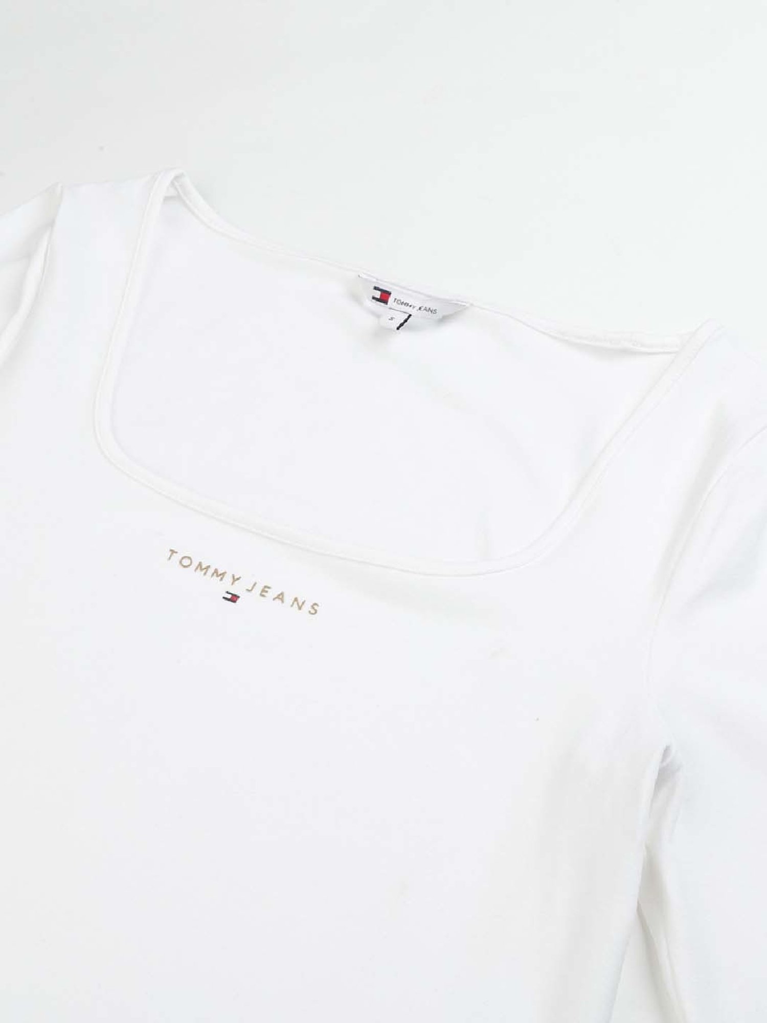 TOMMY HILFIGER White Cotton Logo Print Top
