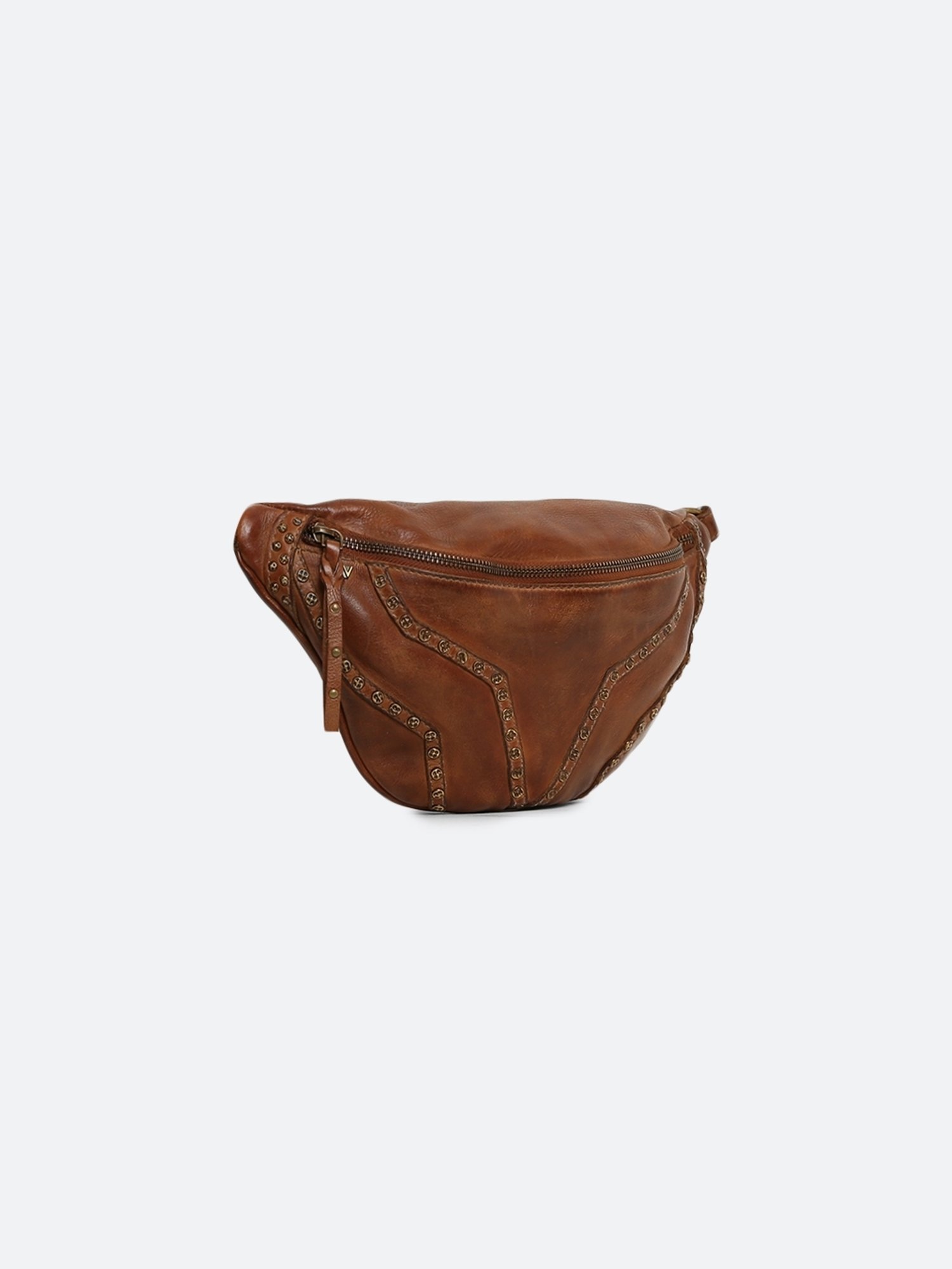 Art N Vintage Biker Cognac Leather Textured  Waist Pouch
