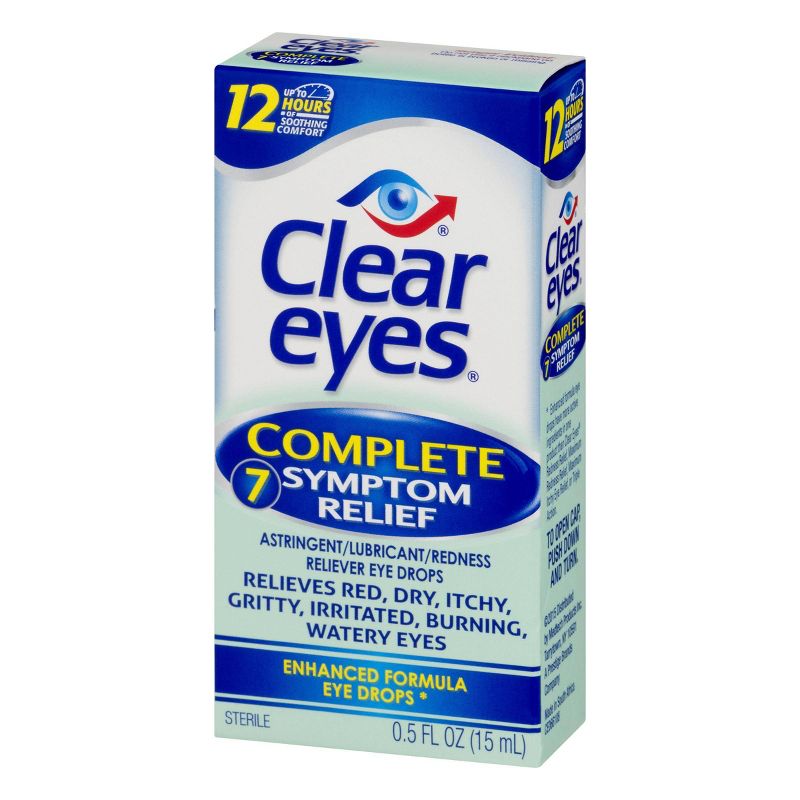 Clear Eyes Complete 7 Symptom Relief Enhanced Formula Eye Drops - 0.5 fl oz