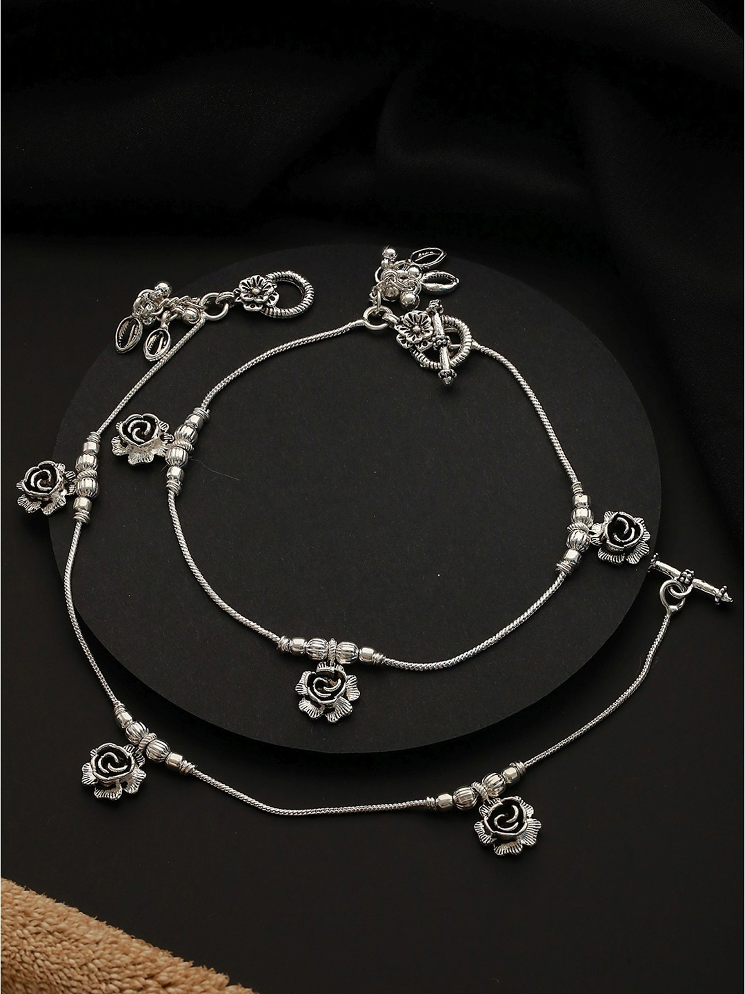 Abdesigns Gold-Plated Handpaint Wedding Doli Barat Bridal Anklets