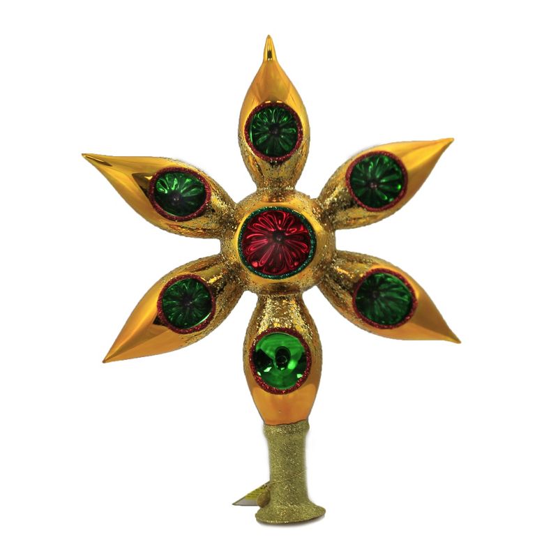 Morawski 13.25" Gold Starlight Tree Topper Finial Reflector Centerpiece  -  Tree Ornaments