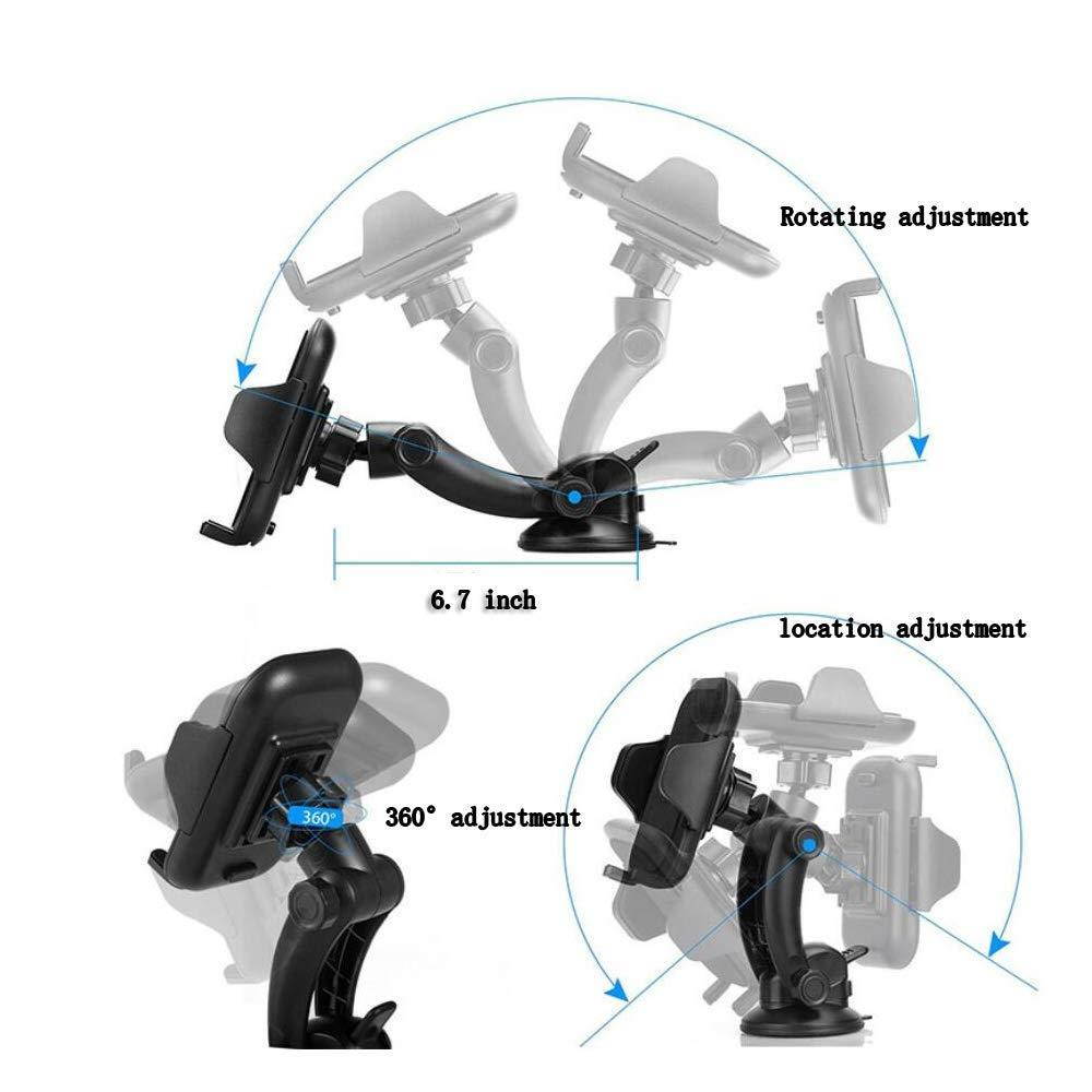 XSPUS Car Mount Holder, [3 in 1] Windshield Holder, Instrument Panel stand, Air outlet Holder Adjustable Suitable iPhone X 8 8Plus 7 7Plus 6 6sPlus, Galaxy S9 S8 S7 S6 Note 8 5 and Other phone