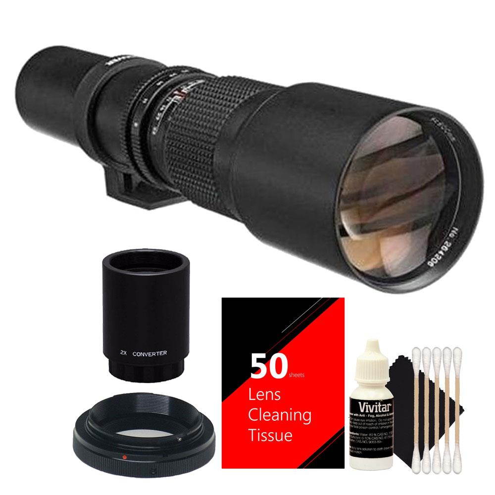 Bower 500mm/1000mm f/8 Telephoto Lens with 2x Converter for Nikon D700 D610 D500
