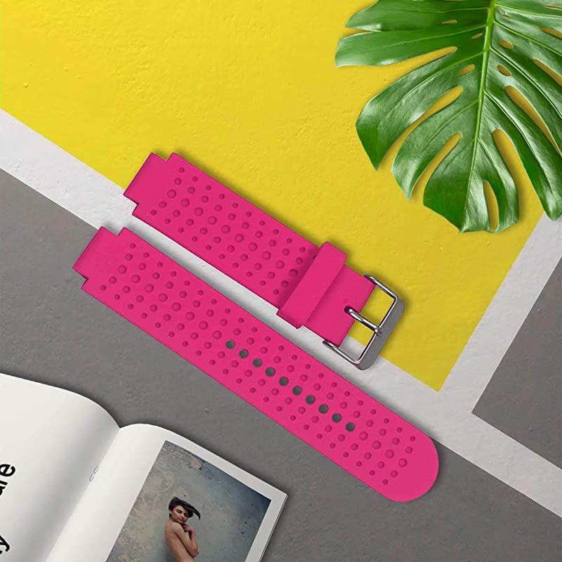 Bands Compatible with Garmin Forerunner 25 Soft Silicone Replacement Watch Band Strap for Garmin Forerunner 25 GPS Running Watch LRose Large