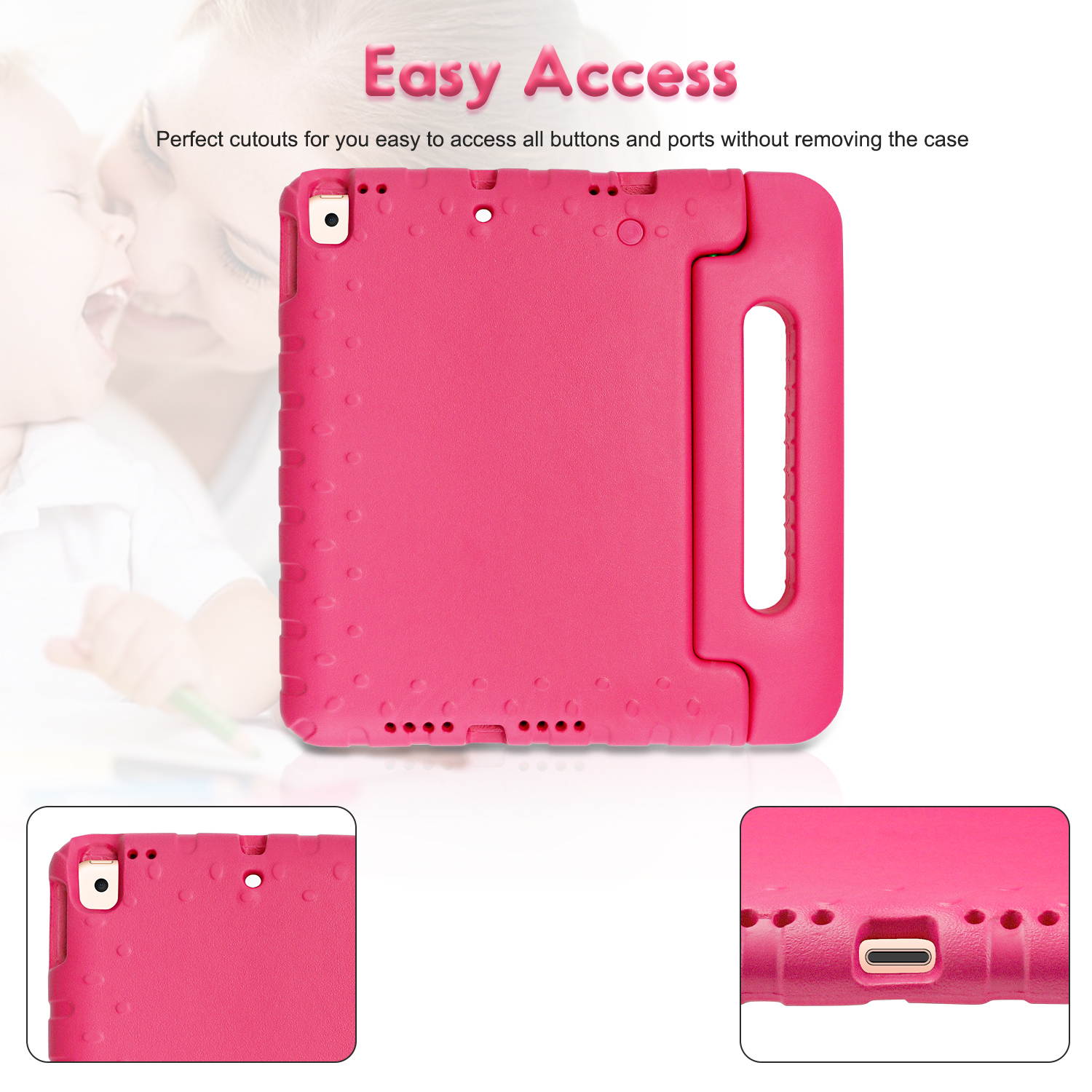 Donwell For iPad Air 4 10.9 inch 2020/iPad Pro 11 inch 2018 Stand Case Cover Kids Folding Handle Shockproof Foam Lightweight Flexible kickstand ,Full Body Rugged Boys Girls EVA Cover