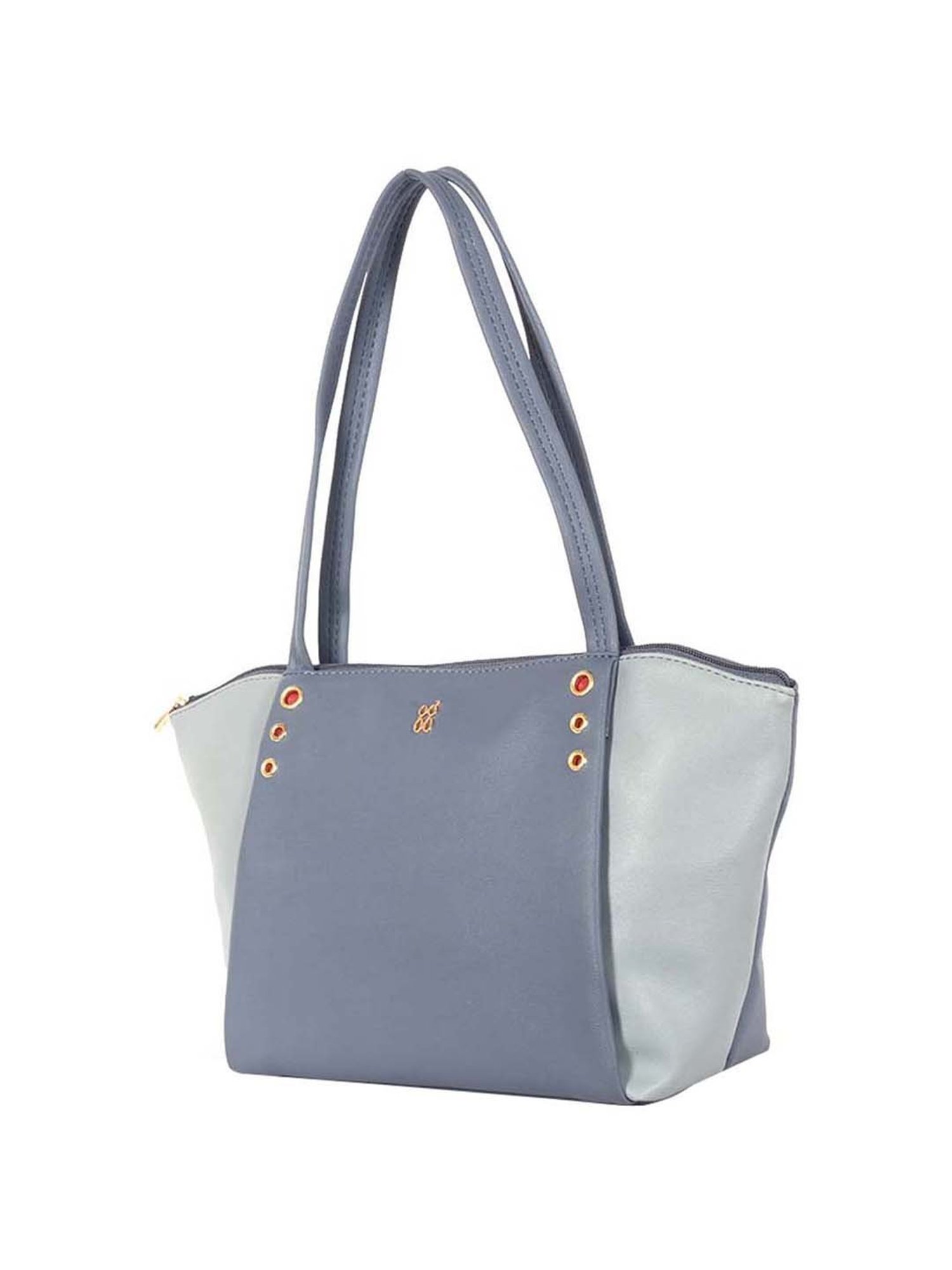 Baggit Blue Color Block Medium Tote Handbag