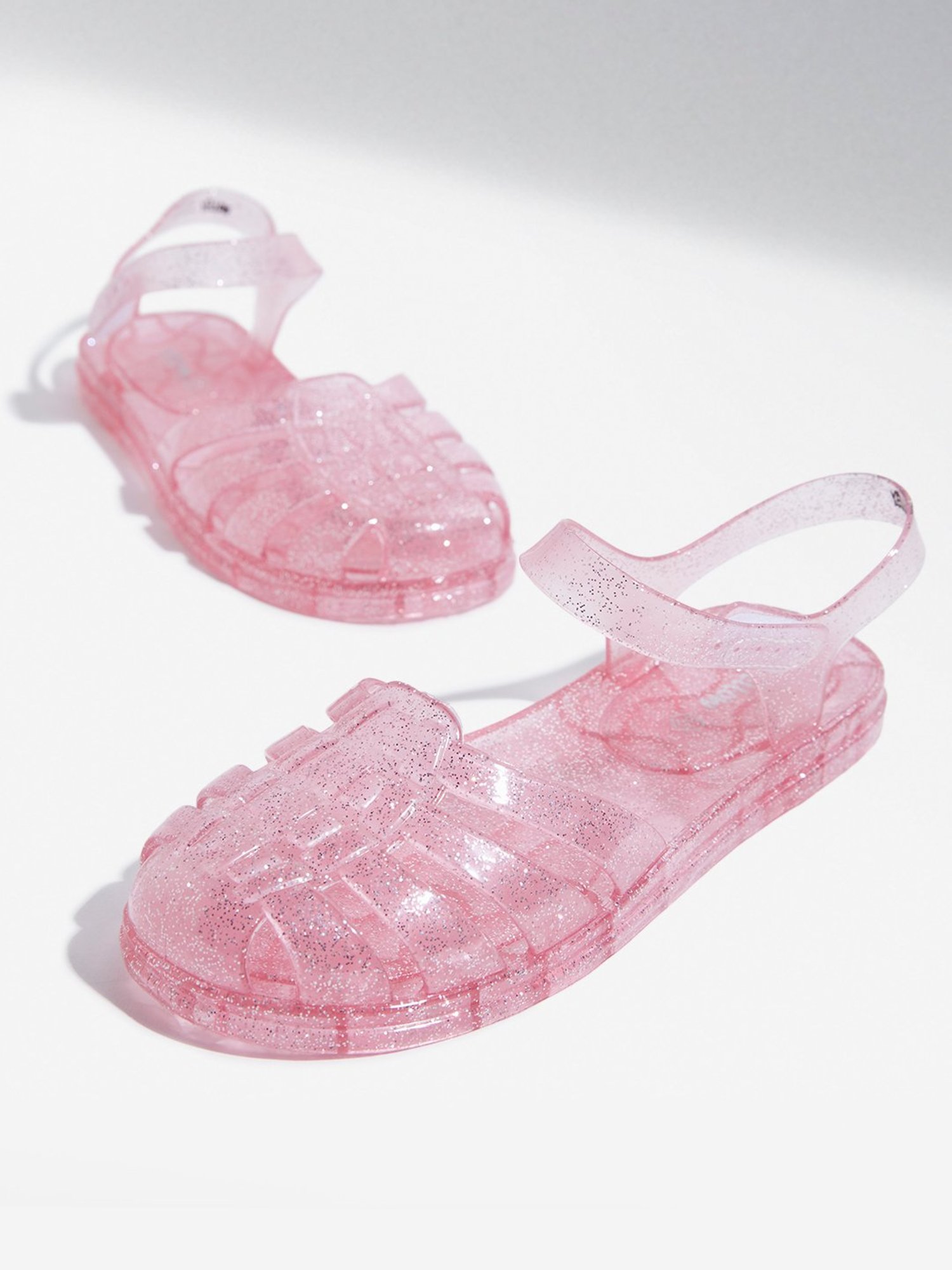 Yellow by Westside Pink Shimmer Vinyl Multi-Strap Sandals