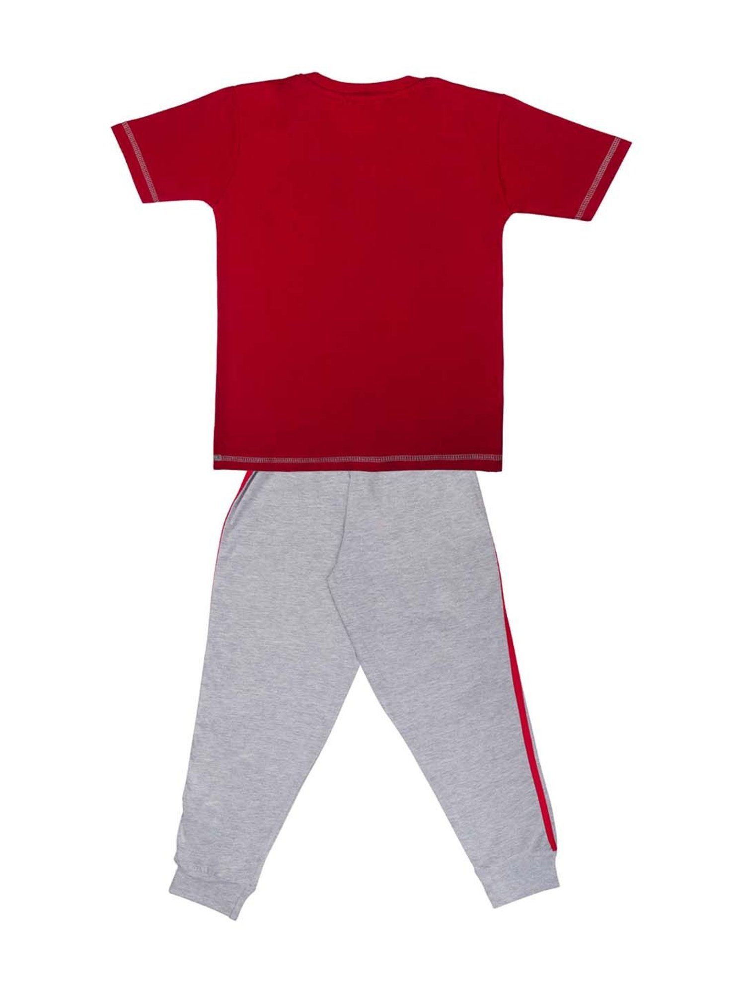 Todd N Teen Kids Yellow & Red Cotton Printed T-Shirt & Pants - Pack of 2