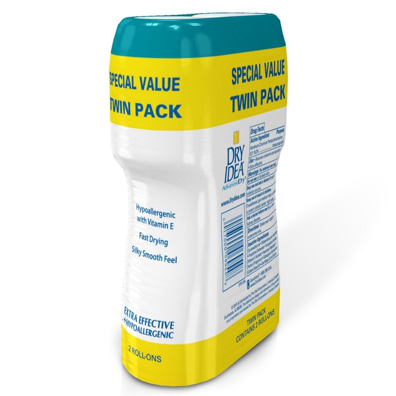 Dry Idea Roll-On Unscented Antiperspirant & Deodorant - 3.25oz/2pk