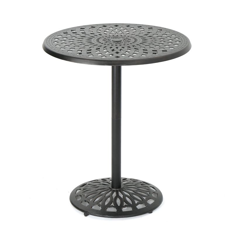 Arlana Round Cast Aluminum Bar Table - Shiny Copper - Christopher Knight Home