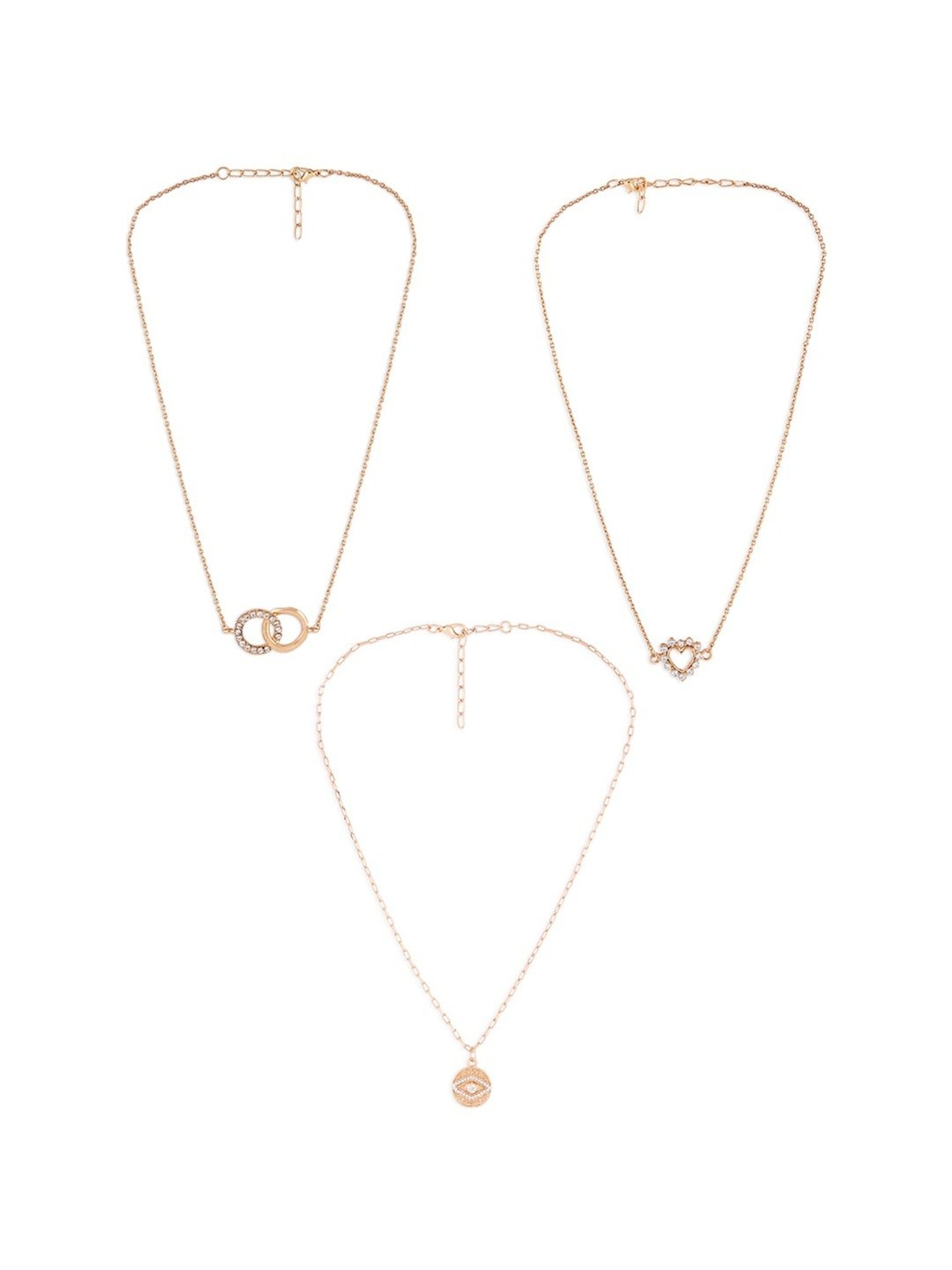 Zaveri Pearls Set of 3 Gold Tone Contemporary Chains -ZPFK15113