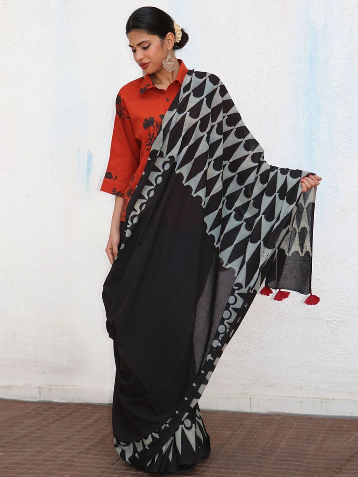 Chidiyaa No Made Barkha Blockprinted Cotton Saree