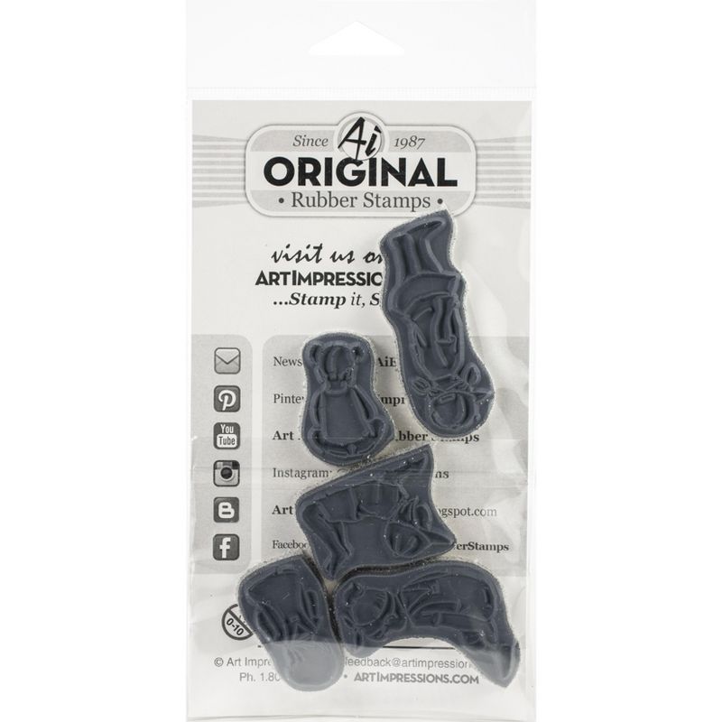 Art Impressions Watercolor Cling Rubber Stamps-Little Girls