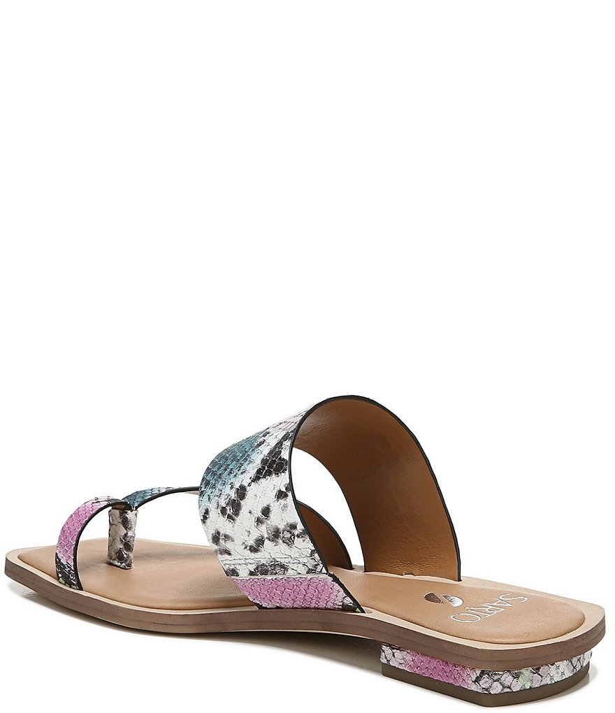 Sarto by Franco Sarto Ediana Snake Print Leather Thong Slide Sandals