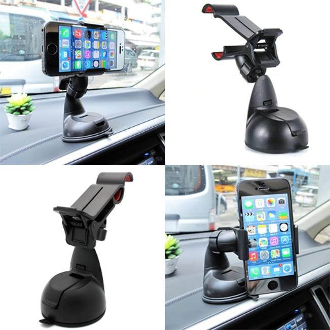 Easy One Hand Mount Car Holder Windshield Dash Clipper Cradle Stand Window Glass Swivel Dock X3B for Ipod Touch 4th Gen 5 - Google Pixel 2 XL - HTC 10, Bolt, U11 - Huawei Mate 10, P10 P9