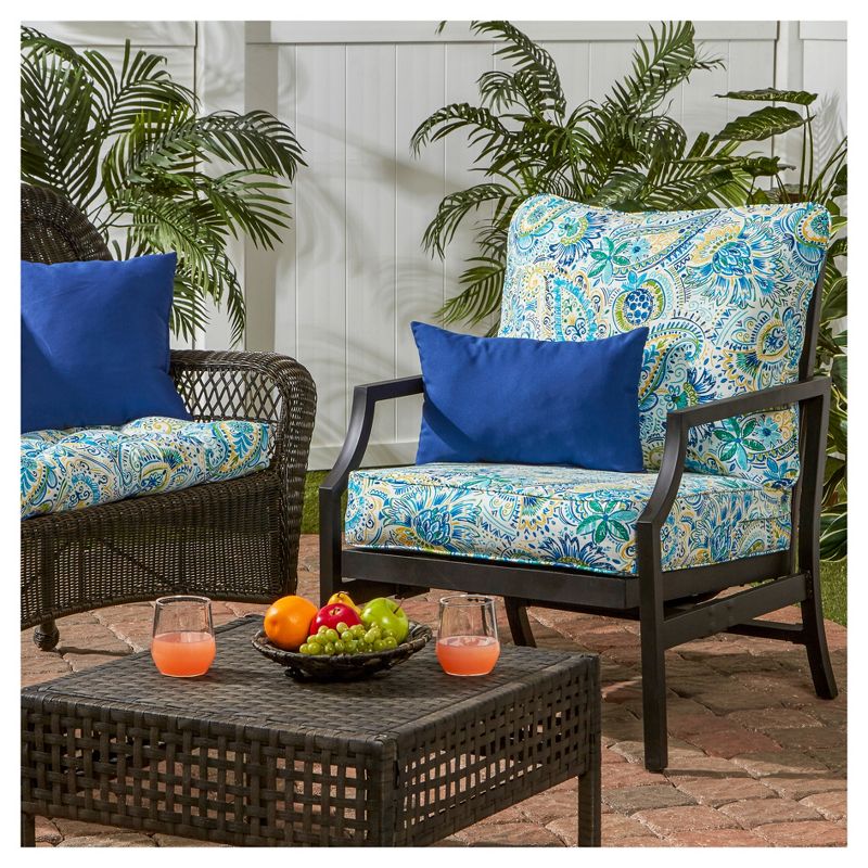 2pc Baltic Paisley Outdoor Deep Seat Cushion Set - Kensington Garden