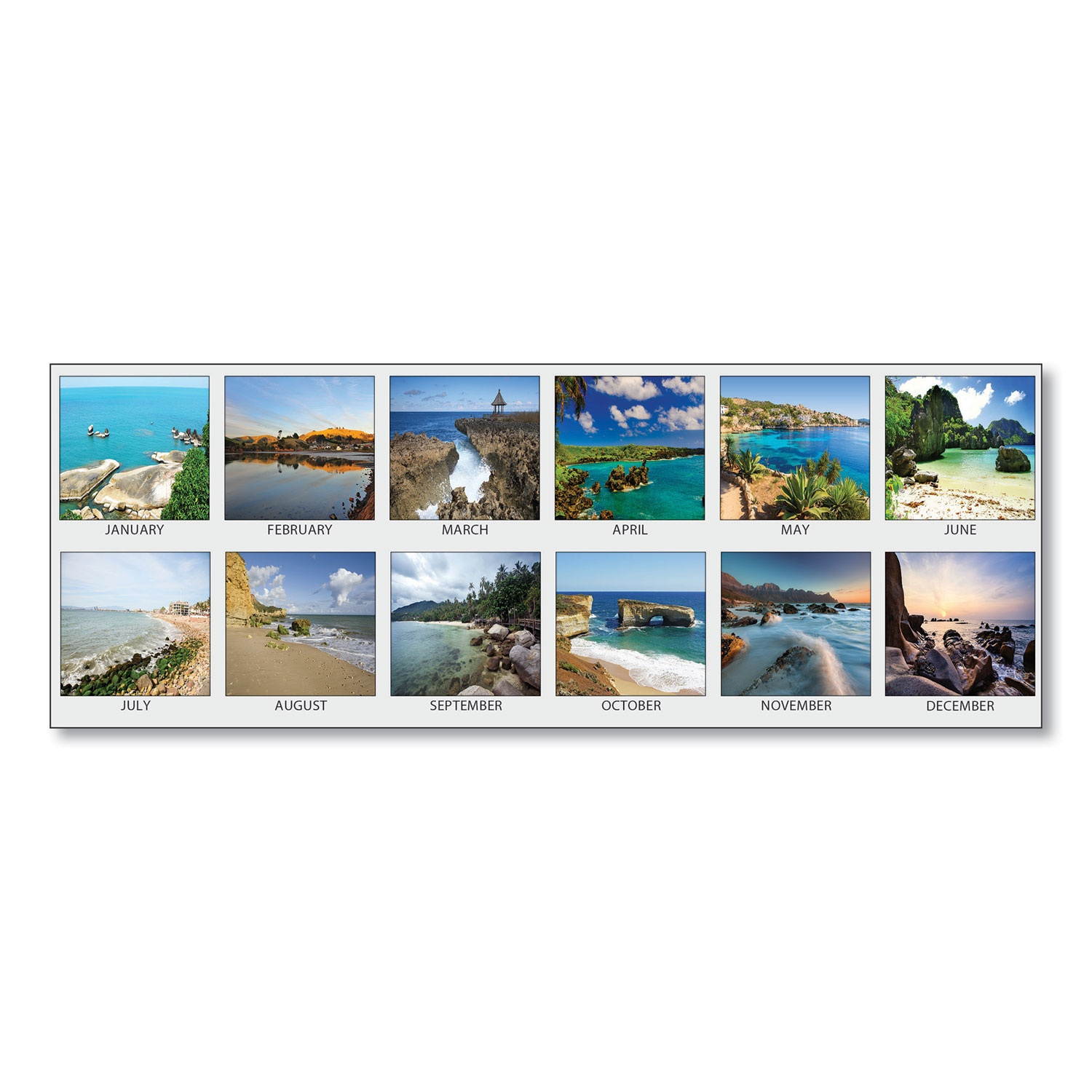 House of Doolittle Earthscapes Seascapes Desk Pad Calendar 18.5 x 13 2021 1386