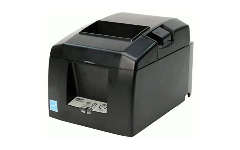 Star Micronics TSP654IICLOUDPRNT USB / Ethernet (LAN) Thermal Receipt Printer with CloudPRNT, Cutter, and External Power Supply - Gray