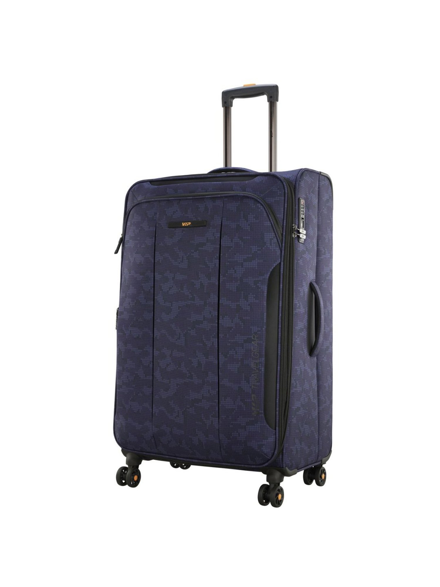 VIP Covert Blue Printed Soft Medium Trolley Bag - 30 cm