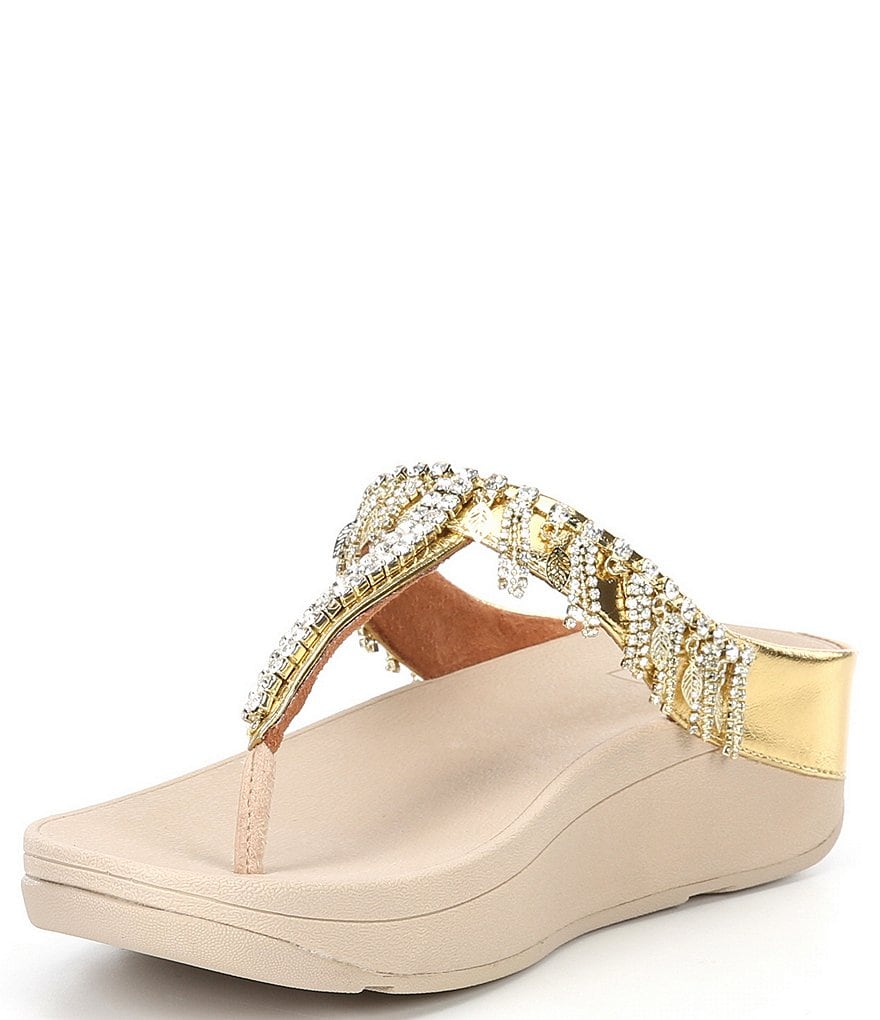 FitFlop Chandelier Crystal Embellished Toe Post Sandals
