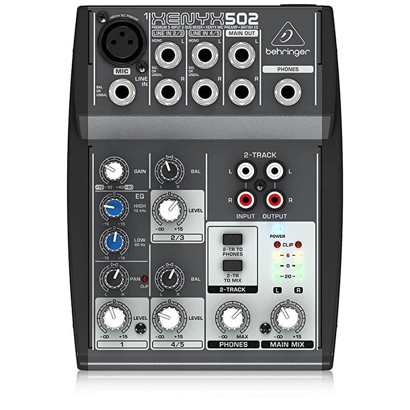 Xenyx 502 Premium 5Input 2Bus Mixer with XENYX Mic Preamp and British EQ