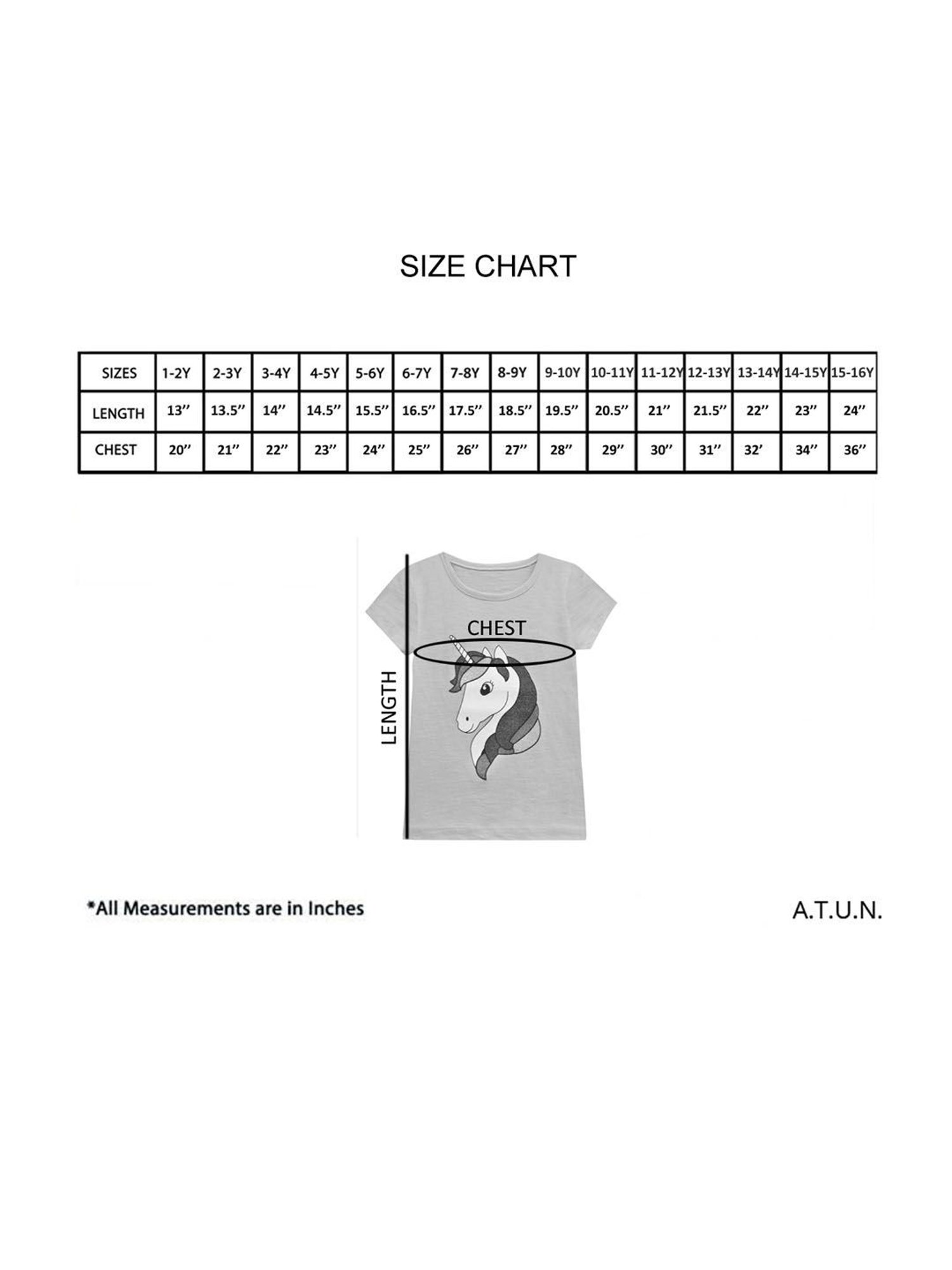 A.T.U.N. Girls Beige Unicorn Printed T-Shirt