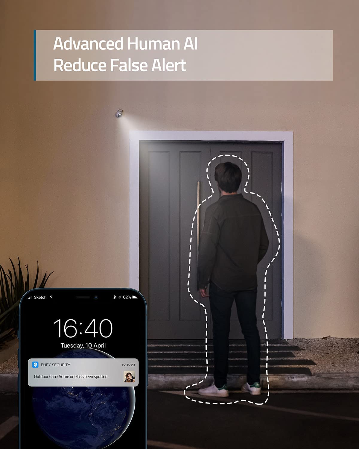 eufy Security Outdoor Cam, All-in-One Outdoor Security Camera with 1080p Resolution, Spotlight, Color Night Vision, No Monthly Fees, Wired Camera, Security Camera Outdoor, IP67 Weatherproof