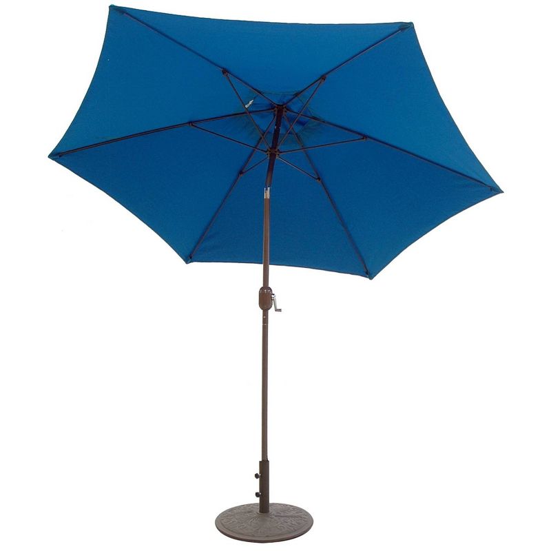 9' x 5' Aluminum Bronze Umbrella Blue - Tropishade