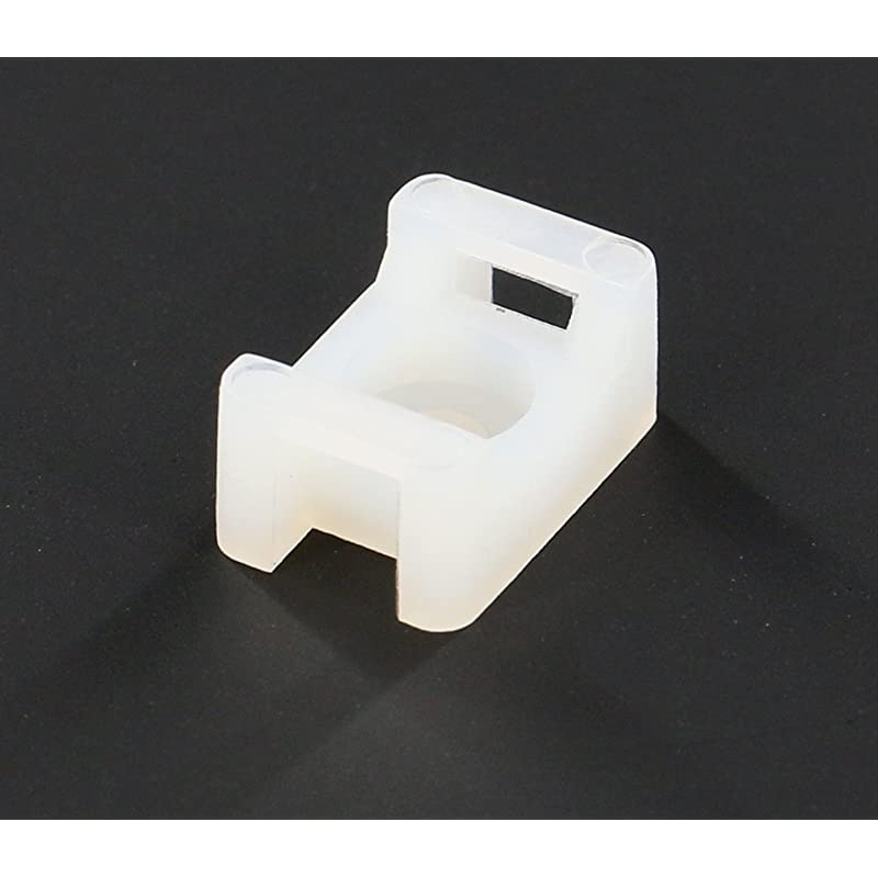 100 Pcs White 45mm Cable Tie Mount Wire Buddle Saddle Holder
