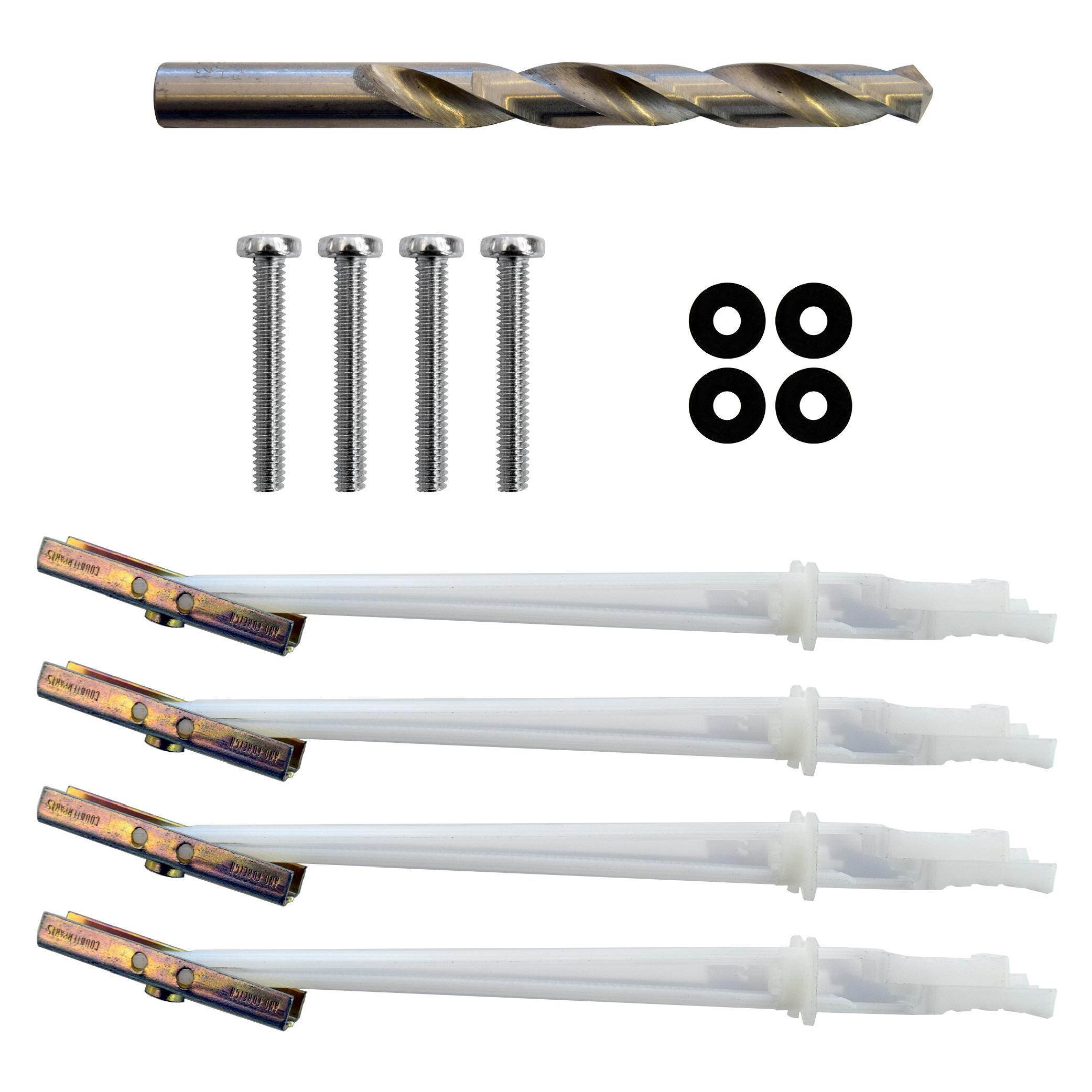 Steel Stud TV Mounting Kit For Tilt & Low Profile TV Mounts - Includes 4 Snaptoggle Anchors, Steel Drill Bit And TV Mounting Hardware