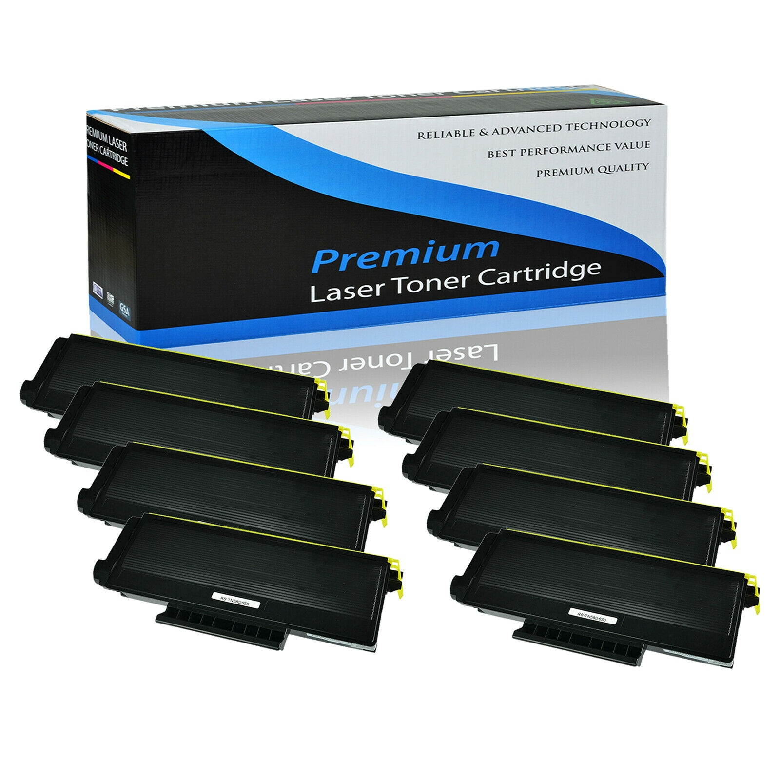 8PK TN-650 Hi-Yield Toner Cartridge for Brother TN650 MFC-8880DN MFC-8890DW 8370