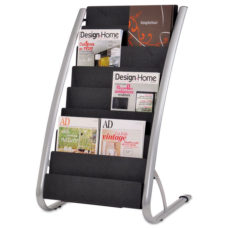 Alba Literature Floor Rack 16 Pocket 13 1/3 x 19 2/3 x 36 2/3 Silver Gray/Black DDEXPO8