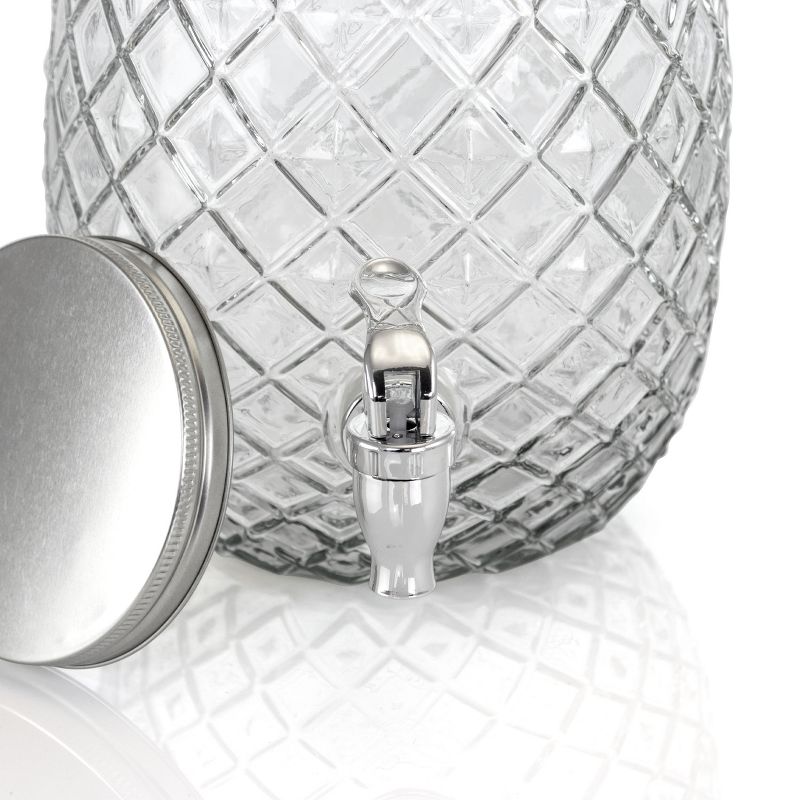 Gibson Home 1.2 Gallon Pineapple Clear Glass Beverage Dispenser