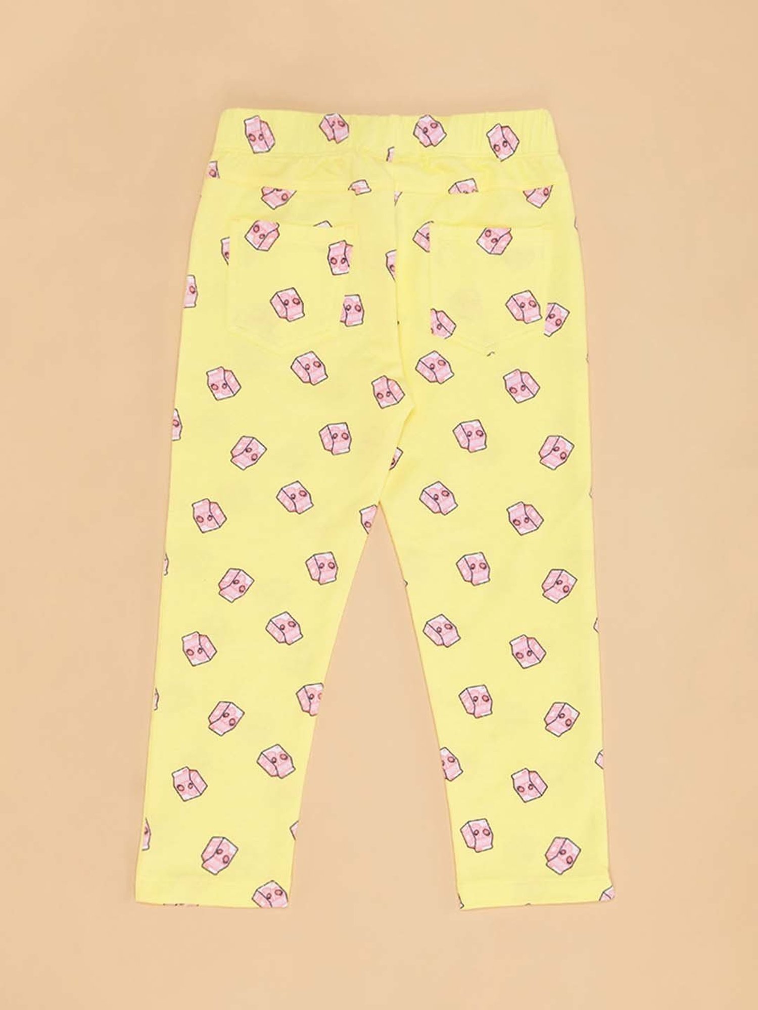 Pantaloons Junior Yellow Printed Jeggings