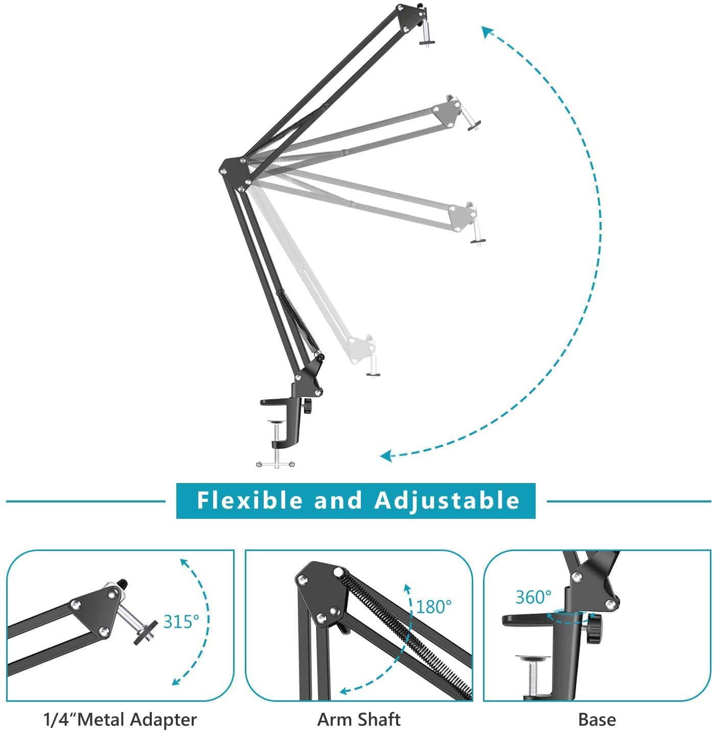 Webcam Stand,Webcam Clamp Mount Suspension Scissor Tripod Stand Holder Camera arm for Webcam W8 W5 C922 C930e C930 C920 C615