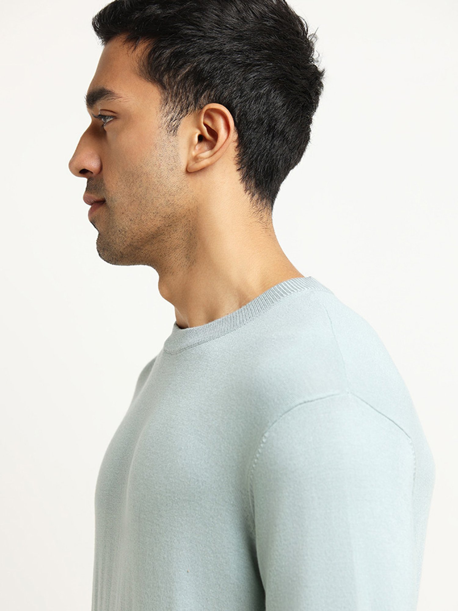 WES Formals by Westside Green Slim-Fit Ribbed T-Shirt