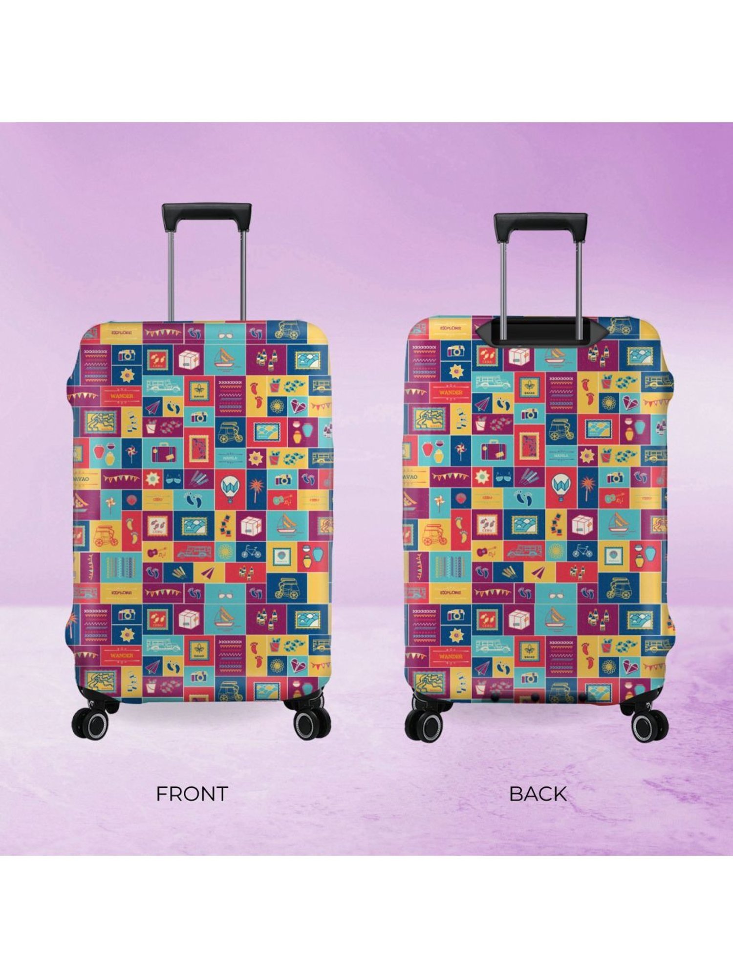Nasher Miles Polyester 75 cm (28 Inch) Large Protective Luggage Cover - Wanderskye Design