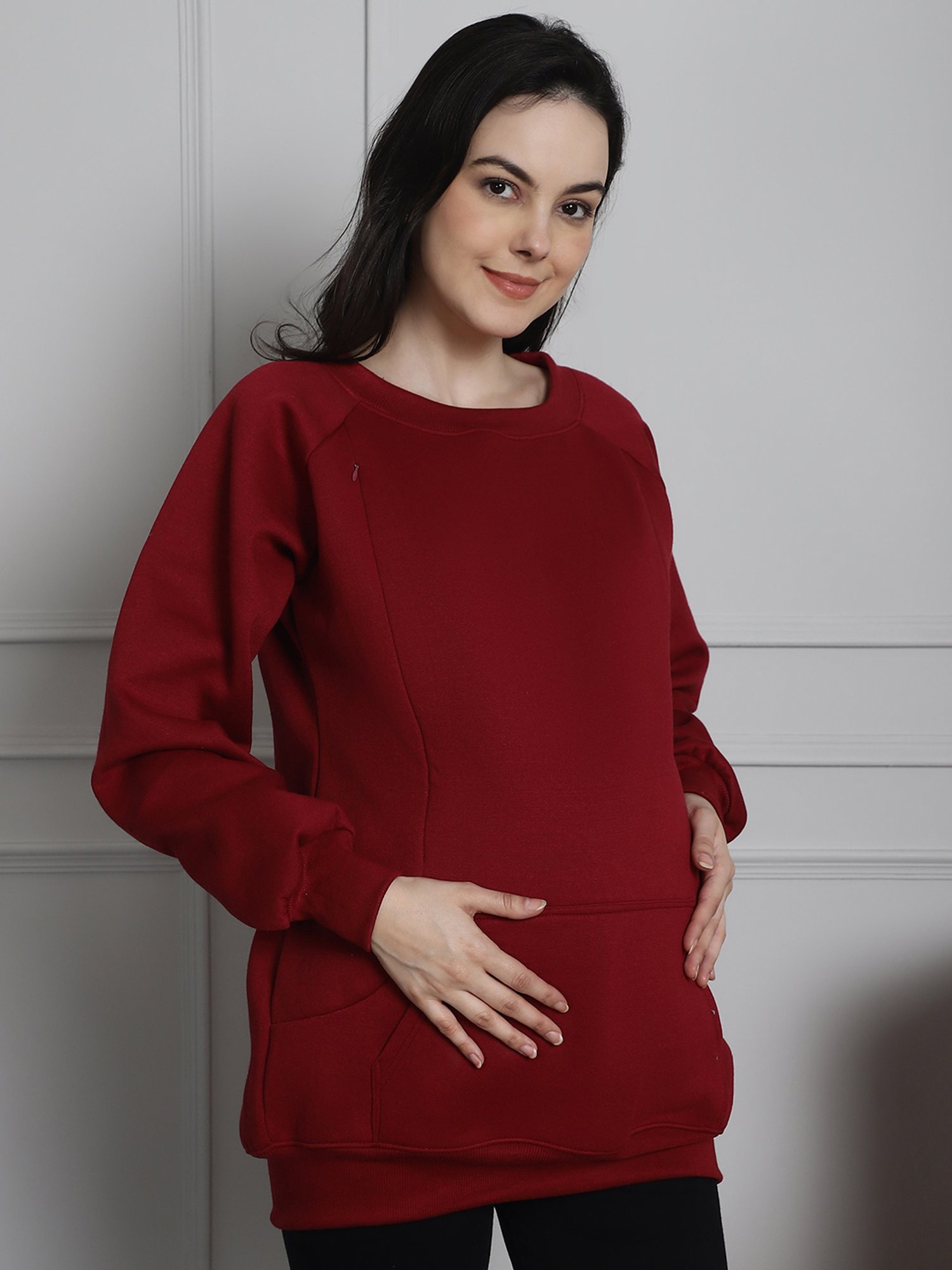 Secret Wish Maroon Maternity Pullover