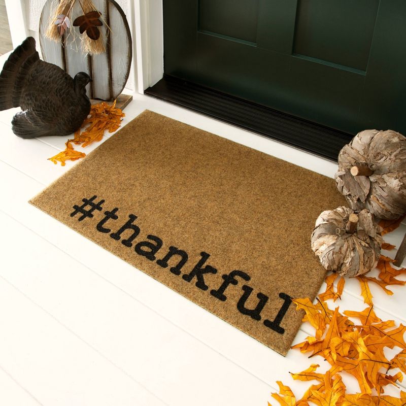 1'6"x2'6" Pinchededge Hashtag Thankful Door Mat - Mohawk