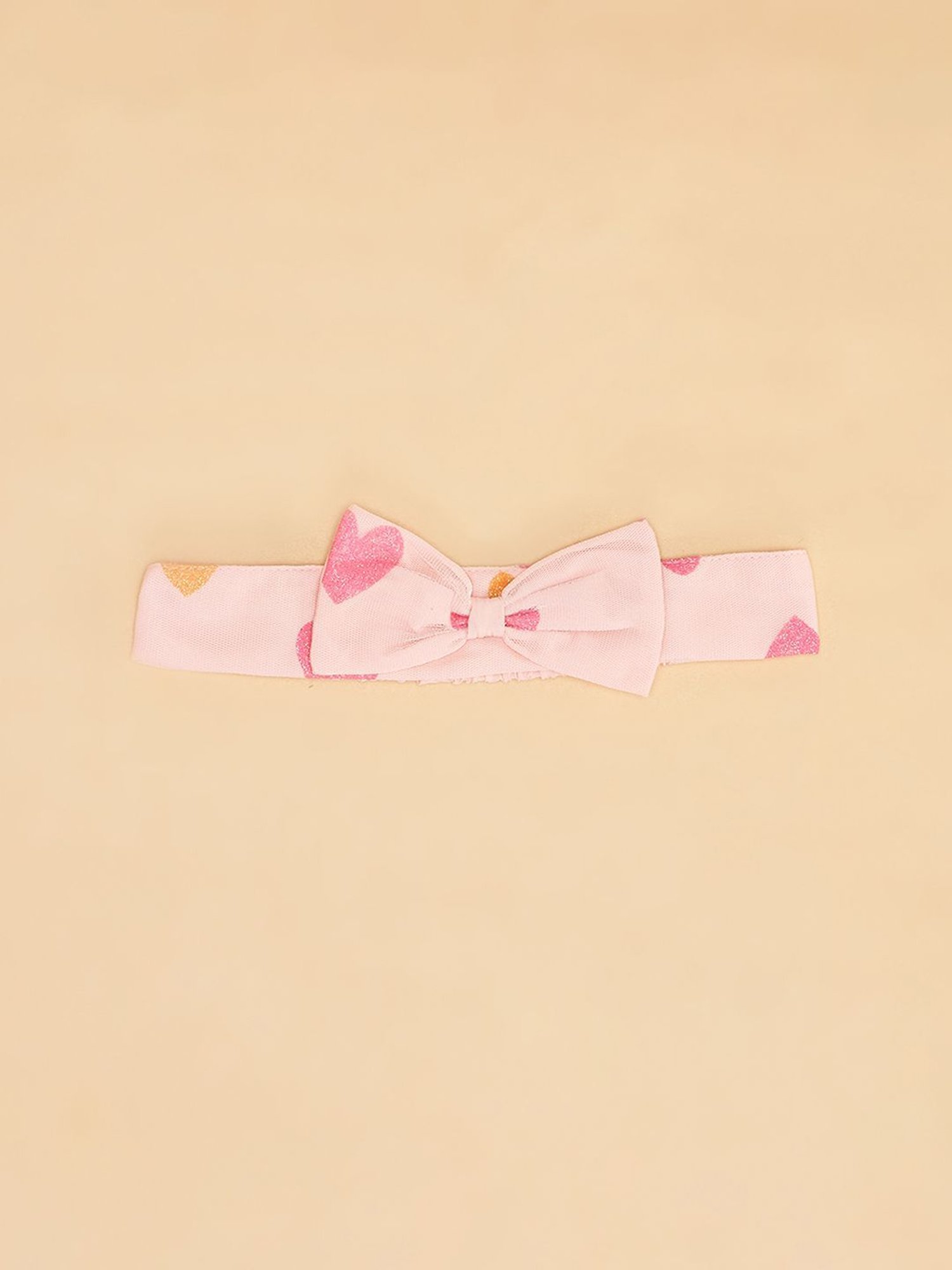 Pantaloons Junior Peach Printed Frock with Hairband