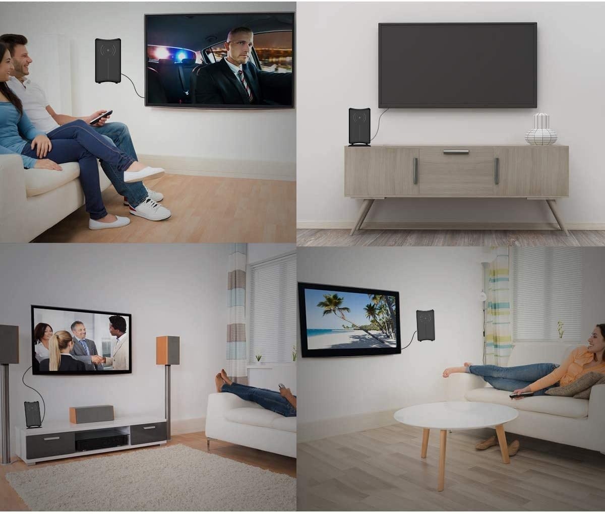 2020 Newest HD TV Antenna, FiveVG Amplified Indoor Digital HDTV Antenna 160 Miles Long Range Reception with Amplified Signal Booster, Support 4K HD UHF VHF Local Channels, Come with 16.5 ft Coax Cable