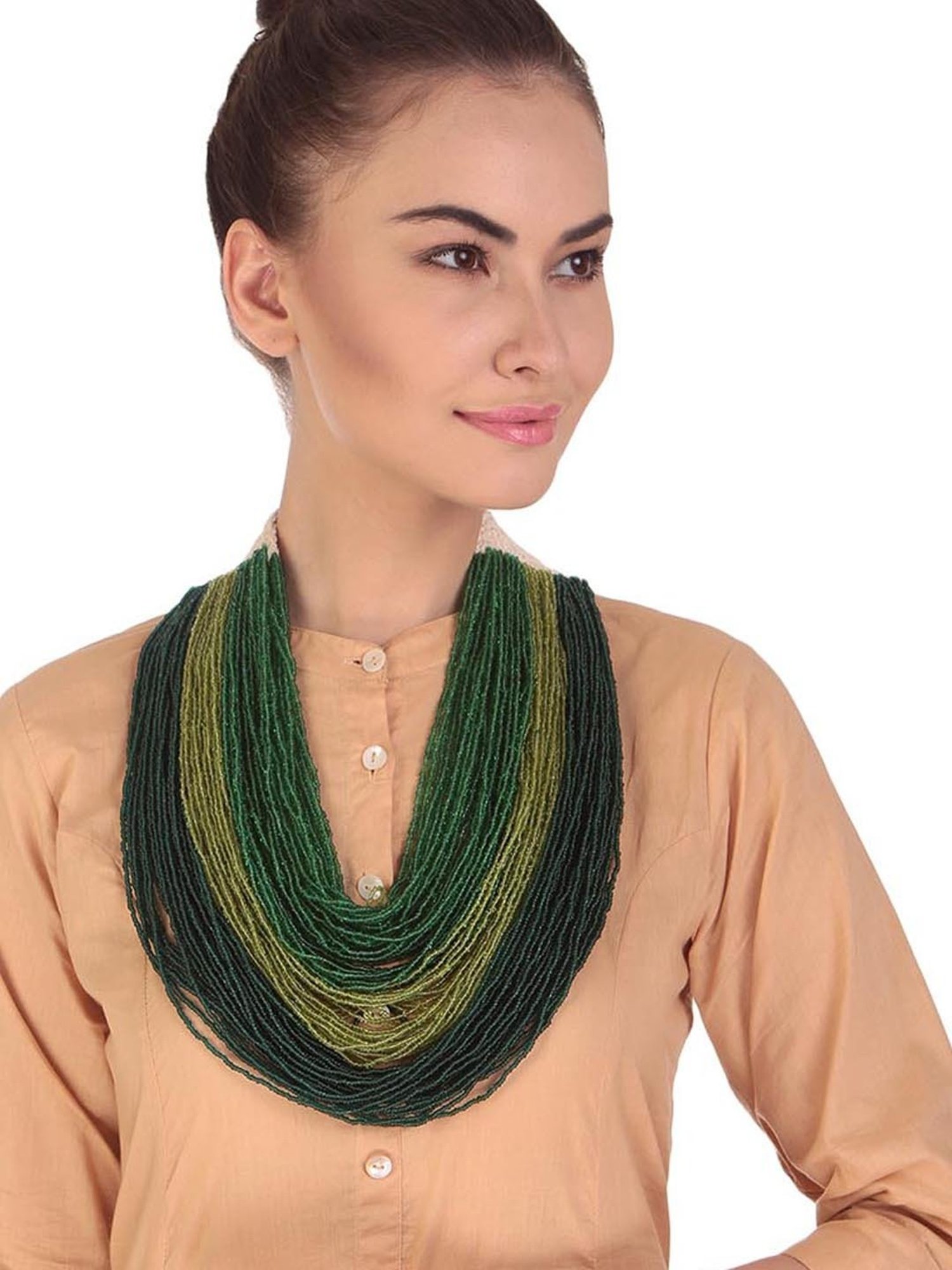 Imli Street Green & White Necklace