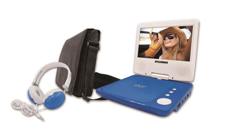 SYLVANIA SDVD7060-COMBO-BLUE 7" Swivel-Screen Portable DVD Player Bundle (Blue)
