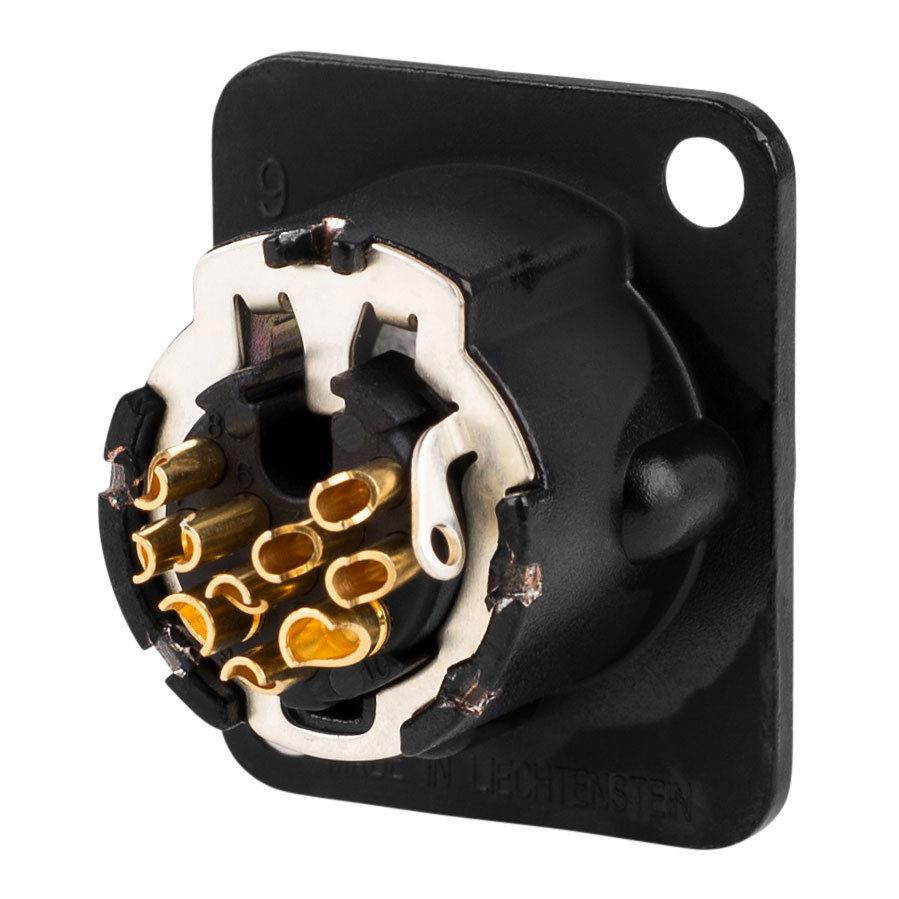 Neutrik NC10MD-LX-B Male 10-Pin XLR Panel Mount Connector D Series Black/Gold