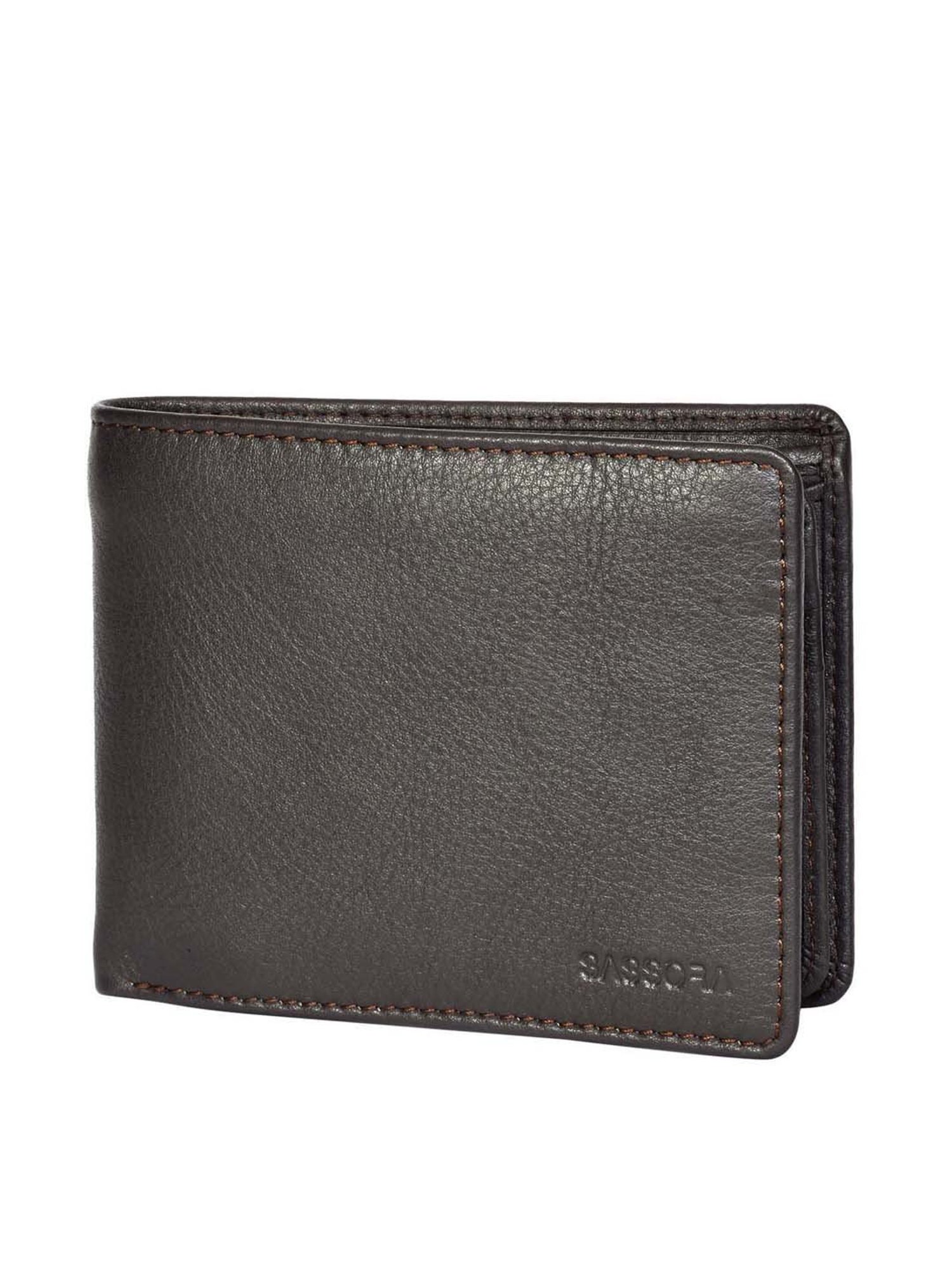SASSORA Brown Casual Leather Bi-Fold Wallet for Men
