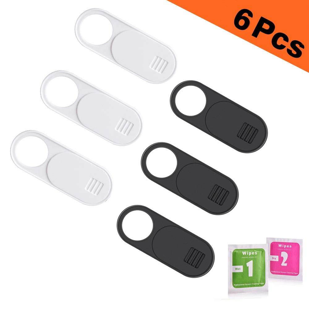 Webcam Cover Slide, 0.027 inch Ultra Thin Webcam Privacy Protector Camera Blocker for MacBook Pro, Laptop, Tablets, Smartphone, iPad, iMac, Echo Show, 6 Pack