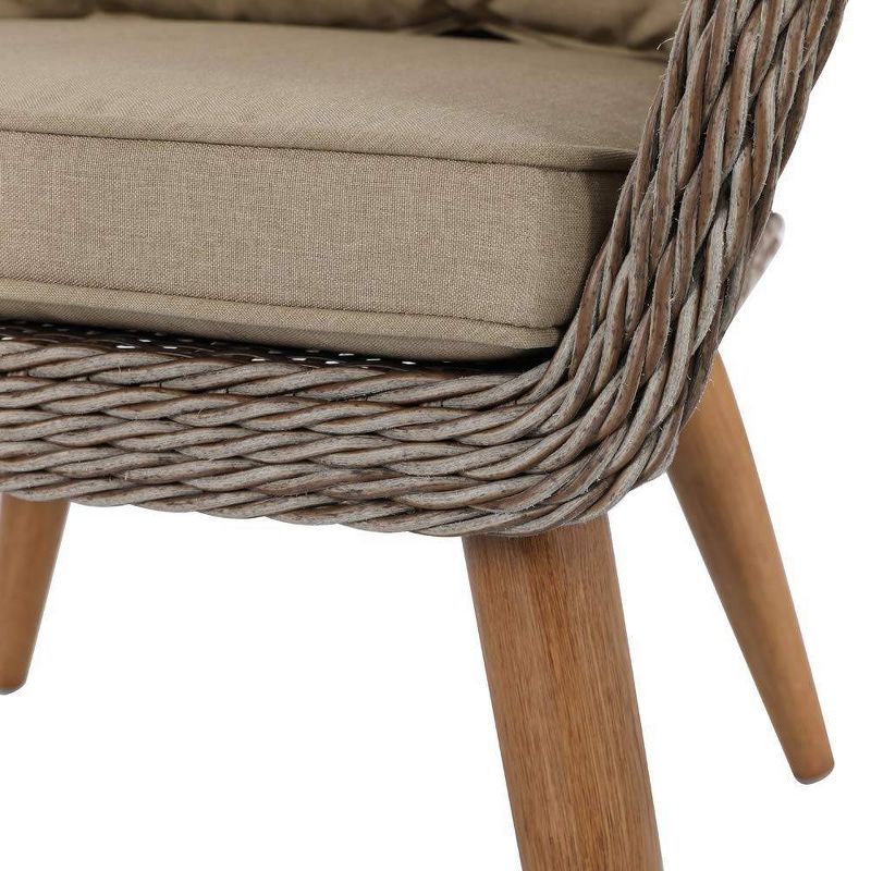 4pc Wicker Patio Seating Set With Cushions Khaki - Nuu Garden